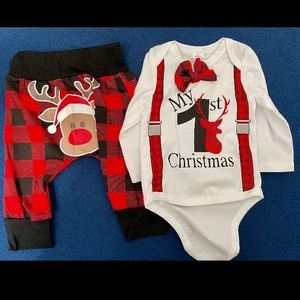 Pajama Set - My 1st Christmas 3 Piece Pajama Set. Size 0-3 Months. NWOT